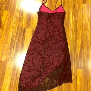 Dark pink and black dress